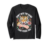 Don't Bite the Hand Fierce Tiger Graphic Maglia a Manica