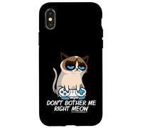 Don't Bother Me Right Meow Funny Sarcastic Gaming Cat Meme Custodia per iPhone X/XS