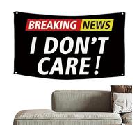 Don't Care Hanging Flag Decoration - Versatile Breaking News Flag Banner | Vivid Color Yard Flags Banner | Don't Care Vintage Porch For Home, Offices, Bedroom, Garden And Patio