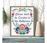Dont Do Coke Wall Please Don'T Do Coke In The Bathroom Art Poster E Stampa Su Tela Pittura Wc Wall Picture Home Decor A2 21X30Cm Senza Telaio