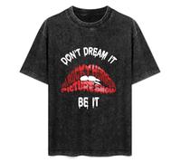 Don't Dream It Be It The Rocky Horror Picture Show Red Lips Men's T-Shirt Graphic Shirts Unisex Black Tee M