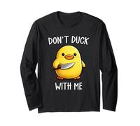 Don't Duck with Me Funny Cute Kawaii Duck Meme Knife Maglia a Manica