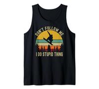 Don't Follow Me I Do Stupid Thing Snowboard Tramonto Retro Canotta
