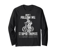 Don't Follow Me I do Stupid Things Scheletro Guida BMX Maglia a Manica
