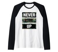 Don't Give Up Illustration Quotes Novelty Graphic Designs Maglia con Maniche Raglan