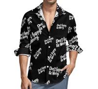 Don't Happy Be Worry - Camicia da uomo a maniche lunghe, casual, con bottoni, Stile:, 5XL