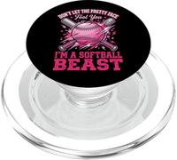 Don't Let The Pretty Face Fool You I'm A Softball Beast PopSockets PopGrip per MagSafe