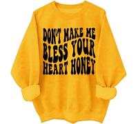 Don't Make Me Bless Your Heart Honey Felpa con cappuccio Sarcastico Umoristico Lettera Stampa Camicie Unisex, Giallo, S