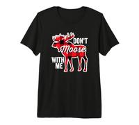 Don't Moose with Me Divertente Gioco di Parole Animale Invernale Plaid Maglietta Premium