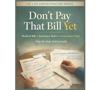 Don't Pay That Bill Yet: Medical Bills, Insurance Rules And Unnecessary Costs Step-By-Step Action Guide: How To Decode, Dispute And Reduce Medical Bills Without A Lawyer Or Advocate