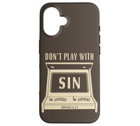 Don't Play with Sin - Retro Arcade Game Christian Gospel Custodia per iPhone 16