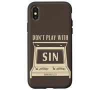 Don't Play with Sin - Retro Arcade Game Christian Gospel Custodia per iPhone X/XS