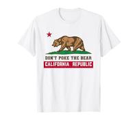 Don't Poke The Bear California Republic Bandiera Grezzly Arte Maglietta