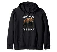 Don't Poke The Bear Warning Funny Grizzly Spirit Animal Felpa con Cappuccio