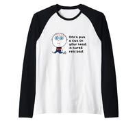 Don't Put A Cat On Your Head Funny Maglia con Maniche Raglan