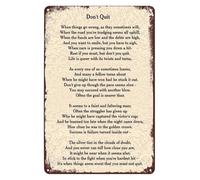 Dont Quit Inspirational Tin Plaque Motivational Decor 8x12 Inch
