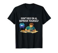 Don't Rely On AI Improve Yourself Motivational Student Tee Maglietta