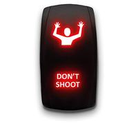 Don't Shoot - Interruttore a levetta inciso al laser 20 A 12 V - Interruttore a bilanciere verticale DPST a 5 pin