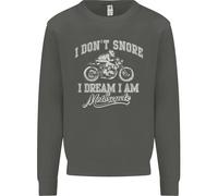 Don'T Snore i Dream Im A Motociclista Bambini Felpa