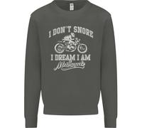 Don'T Snore i Dream Im A Motociclista Bambini Felpa