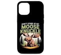 Don't Stare At My Moose Knuckle Funny Cartoon Custodia per iPhone 12/12 Pro