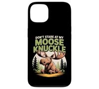 Don't Stare At My Moose Knuckle Funny Cartoon Custodia per iPhone 13