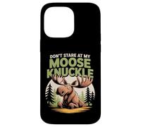 Don't Stare At My Moose Knuckle Funny Cartoon Custodia per iPhone 14 Pro Max