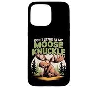 Don't Stare At My Moose Knuckle Funny Cartoon Custodia per iPhone 15 Pro Max