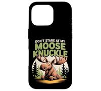 Don't Stare At My Moose Knuckle Funny Cartoon Custodia per iPhone 16 Pro