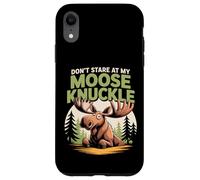 Don't Stare At My Moose Knuckle Funny Cartoon Custodia per iPhone XR