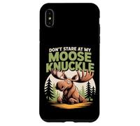 Don't Stare At My Moose Knuckle Funny Cartoon Custodia per iPhone XS Max