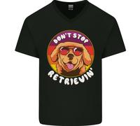 Don'T Stop Recupero Divertente Golden Retriever Uomo Scollo A V Cotone T-Shirt