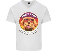 Don'T Stop Recupero Divertente Golden Retriever Uomo Scollo A V Cotone T-Shirt