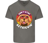 Don'T Stop Recupero Divertente Golden Retriever Uomo Scollo A V Cotone T-Shirt