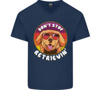 Don'T Stop Recupero Divertente Golden Retriever Uomo Scollo A V Cotone T-Shirt