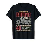 Don't Stop Riding 48 Anni Vintage 48 Compleanno Motociclo Maglietta