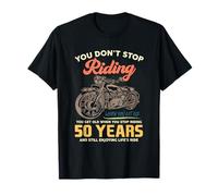 Don't Stop Riding Anni 50 Compleanno Motociclo Anni 50 Uomo Maglietta