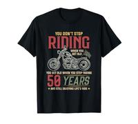 Don't Stop Riding Anni 50 Vintage 50 Compleanno Motociclo Maglietta