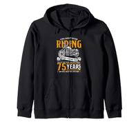 Don't Stop Riding When You Get Old Moto 75° Compleanno Felpa con Cappuccio