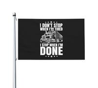 Don'T Stop When Tired Funny Trucker Bandiere Resistente Alle Intemperie Bandiera Colore Vivido Bandiera Da Giardino Per Esterno Casa Decorazione 90X150Cm
