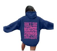 Don'T Take These Beautiful Things That I'Ve Got Felpe con cappuccio da donna con cappuccio Estetica con cappuccio Maglioni 2025 Felpe casual alla moda Comfort Goth, Blu, XL