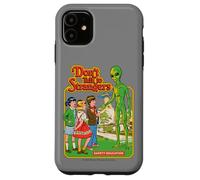 Don't Talk to Strangers Alien UFO Retro Funny Adult Humor Custodia per iPhone 11