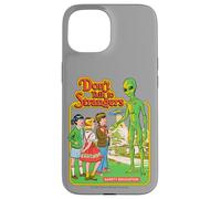 Don't Talk to Strangers Alien UFO Retro Funny Adult Humor Custodia per iPhone 15
