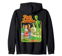 Don't Talk to Strangers Alien UFO Retro Funny Adult Humor Felpa con Cappuccio