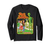 Don't Talk to Strangers Alien UFO Retro Funny Adult Humor Maglia a Manica