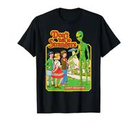 Don't Talk to Strangers Alien UFO Retro Funny Adult Humor Maglietta