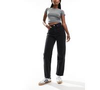 Don't Think Twice - Katy - Jeans dritti corti a vita alta, colore nero slavato 34