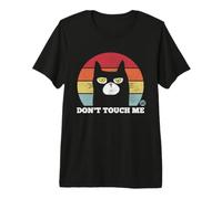 Don't Touch Me Funny Cat Maglietta Premium