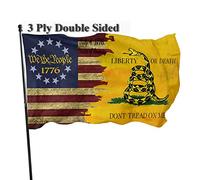 Dont Tread On Me Flag 1776 Bandiera 3x5 Ft Outdoor Double Sided We The People Retro American Flag Heavy Duty 3 strati Poliestere con 2 occhielli in ottone per interni Banner patriottico Decorare..
