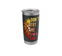 Don't Try Me I'm A Leo King Lion Compleanno Leone Uomini Ragazzo Ragazza Bicchiere termico in acciaio inox doppia parete